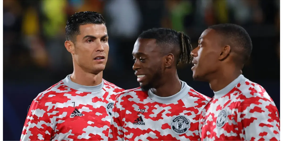Aaron Wan Bissaka and Cristiano Ronaldo