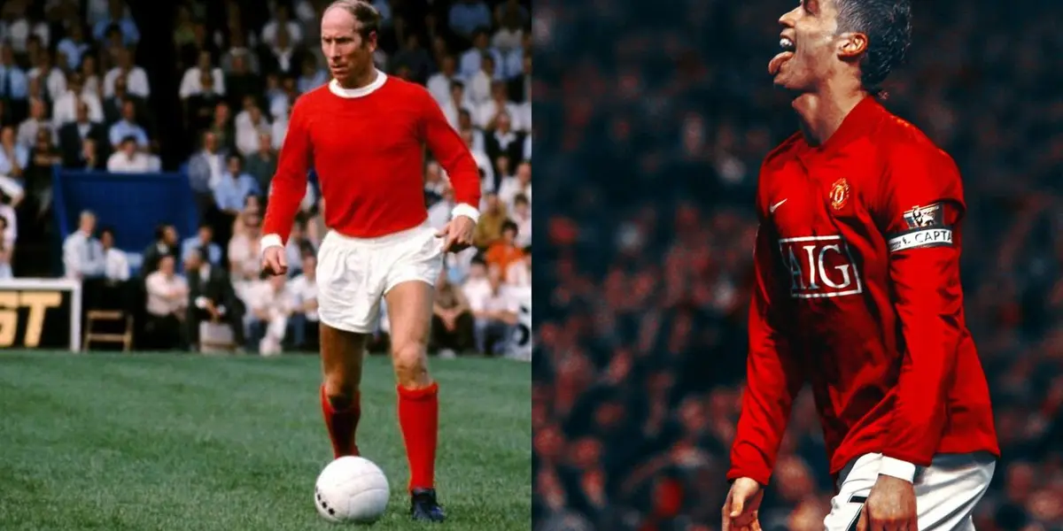 Bobby Charlton and Cristiano Ronaldo.