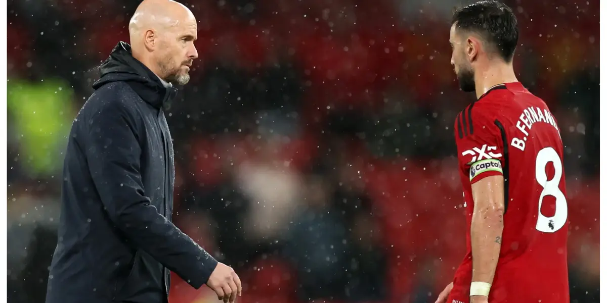 Bruno Fernandes and Erik ten Hag