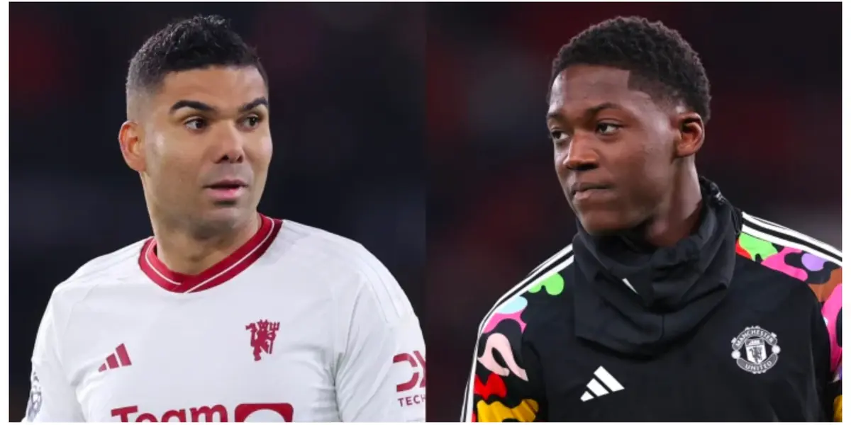 Casemiro and Kobbie Mainoo