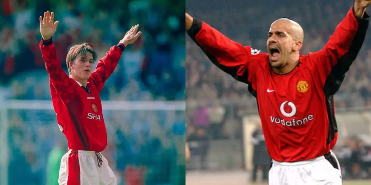 David Beckham and Juan Sebastián Verón.