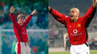 David Beckham and Juan Sebastián Verón.