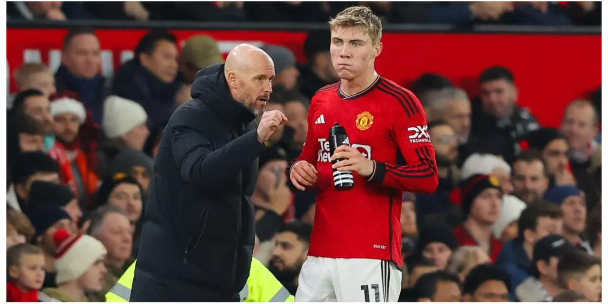 Erik ten Hag and Rasmus Hojlund