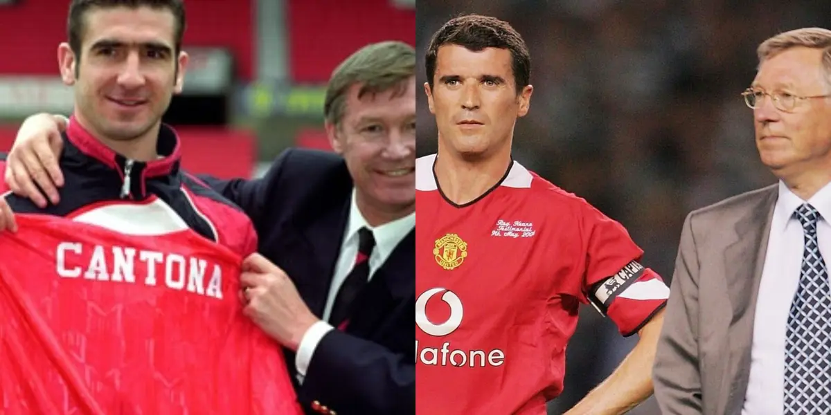 Ferguson with Cantona and Keane.