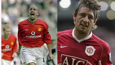 Juan Sebastián Verón and Gabriel Heinze.