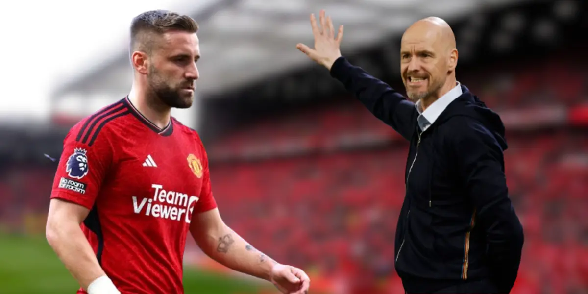 Luke Shaw and Erik ten Hag