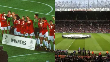 Manchester United win Champions League and Old Trafford.