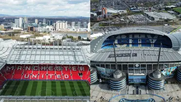 Old Trafford and Etihad Stadium.