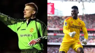 Schmeichel and Onana.