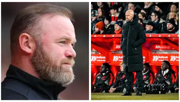 Wayne Rooney celebrates Man United's victory and shows his support for Ten Hag